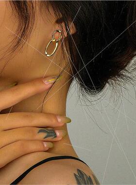 925 silver Vintage Chain Earrings Female Europe Cold Wind ch