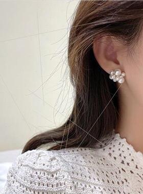 Koreapearl earrings female S925 silver earrings sense earrin