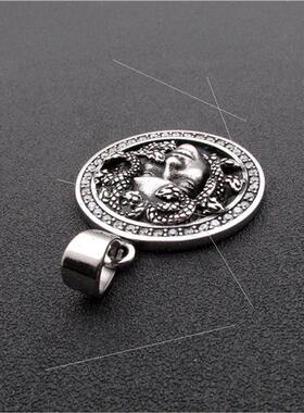 Greek Mythology Serpent Medusa Diamonds Tanium Pendant Vinta