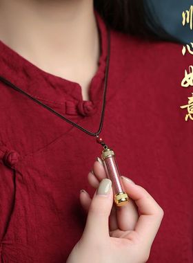 真朱砂吊坠男女儿童宝压惊项链瓶