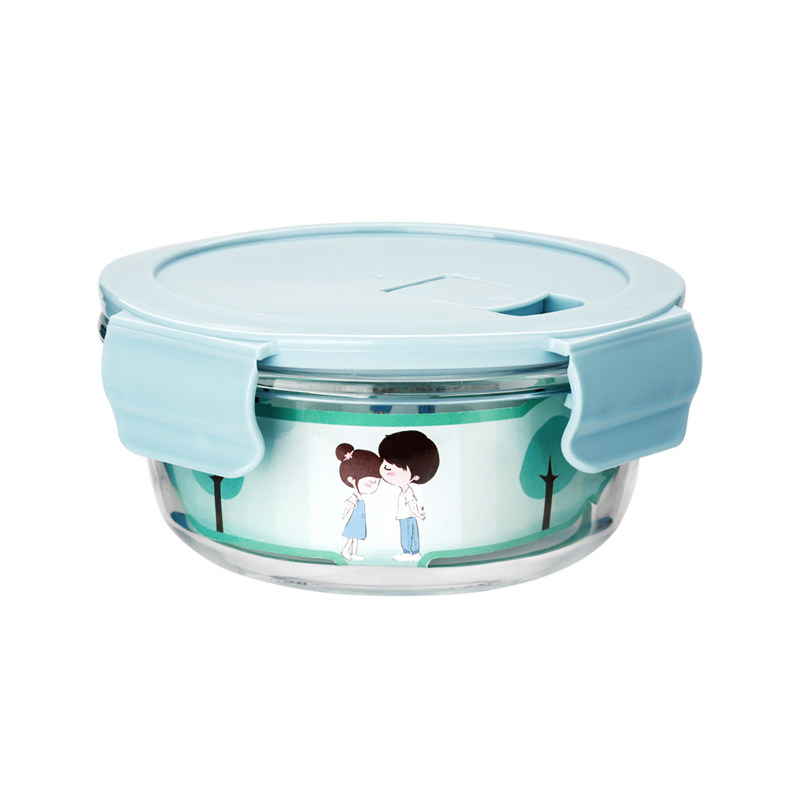 泡面碗带盖耐高温大容量学生宿舍用圆形可微波炉单人专用玻璃饭盒