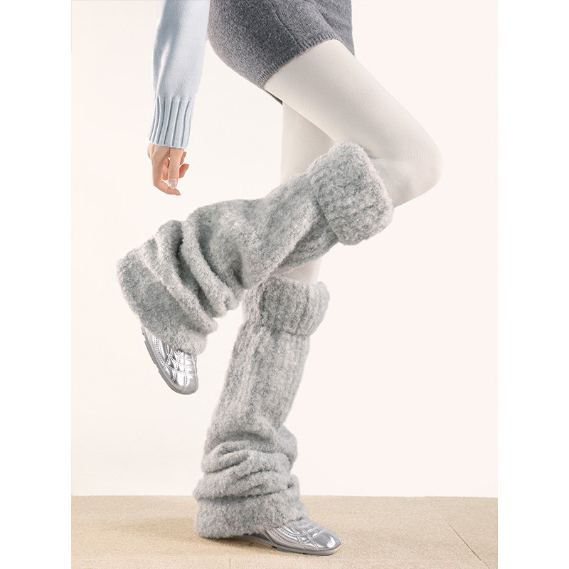 抵达一楼加长加厚秋冬过膝堆堆袜套灰色百搭简约纯色廓形腿套防滑,淘宝优惠券,粉丝福利购,淘宝优惠卷