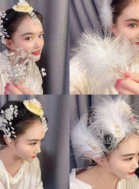 网红延吉韩服专用发夹女生珍珠