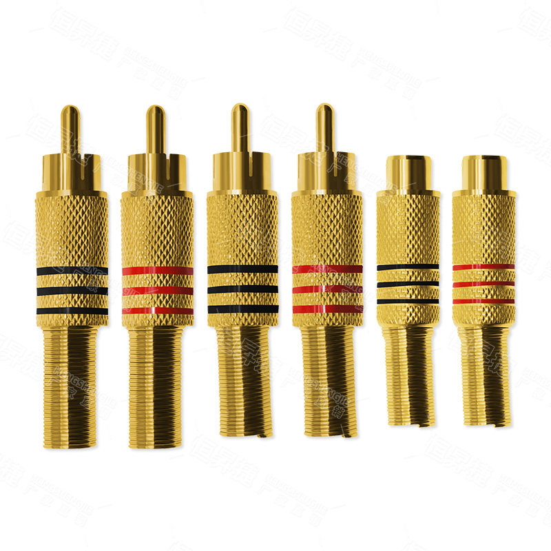 镀金 RCA莲花插头 音频视频AV信号音响公插头座 梅花莲花线监控头,淘宝优惠券,粉丝福利购,淘宝优惠卷