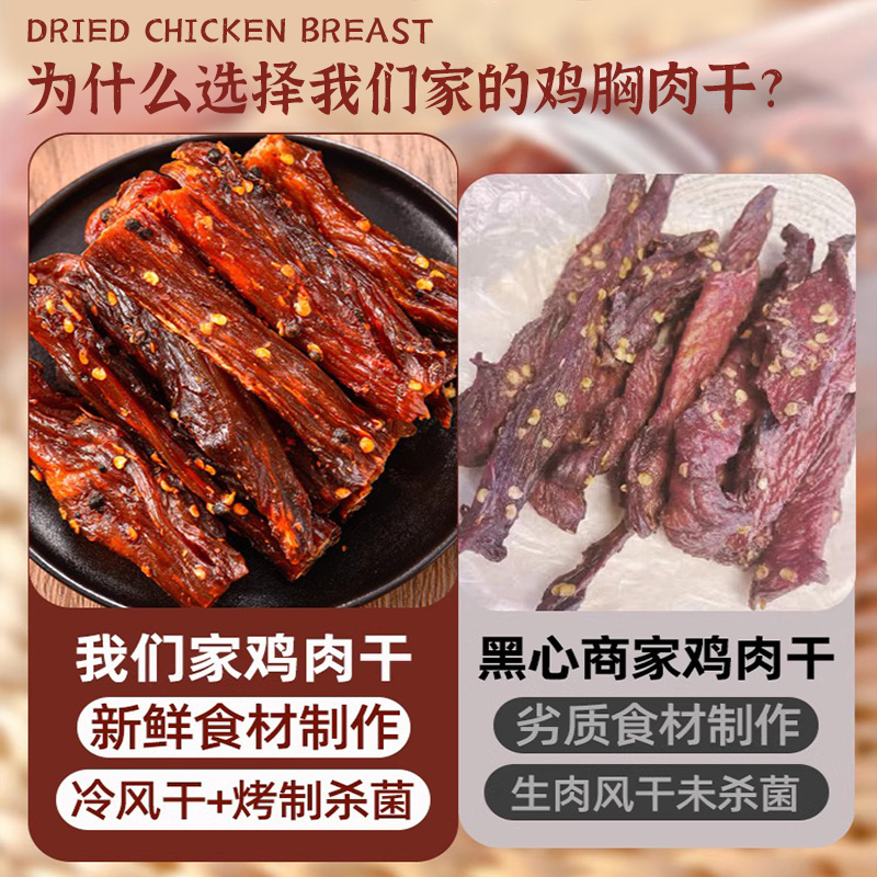 风干鸡肉干高蛋白鸡胸肉零食官方旗舰店减代餐肥健康低解馋脂麻辣 - 图0