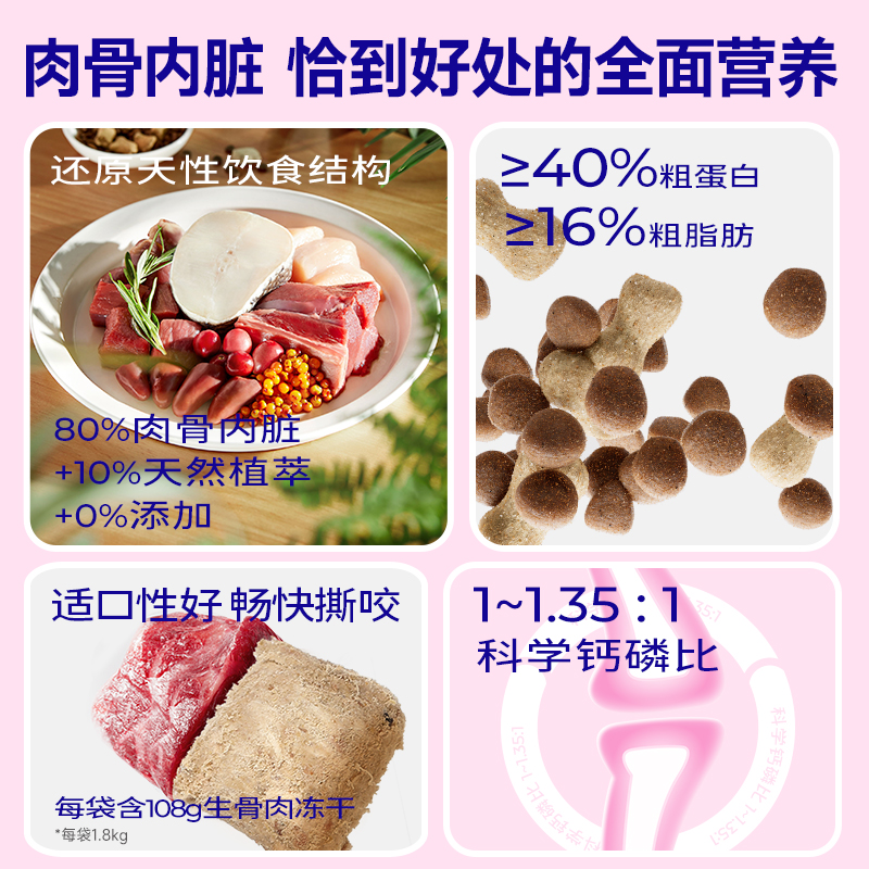 麦富迪barf猫粮生骨肉主食冻干双拼鲜肉营养高蛋白全价成幼猫通用 - 图0