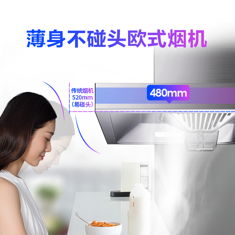 美的华凌顶吸式大吸力欧式油烟机 华凌厨卫油烟机