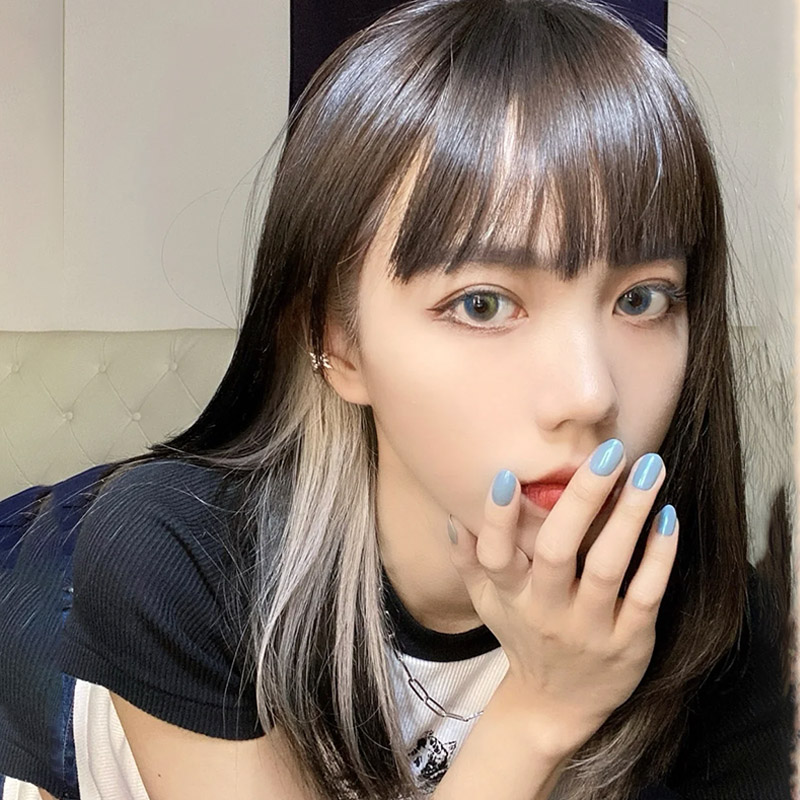 springsunshine旗舰店彩色假发片一片式无痕自然直发隐形挑染渐变女长短发挂耳染接发条3