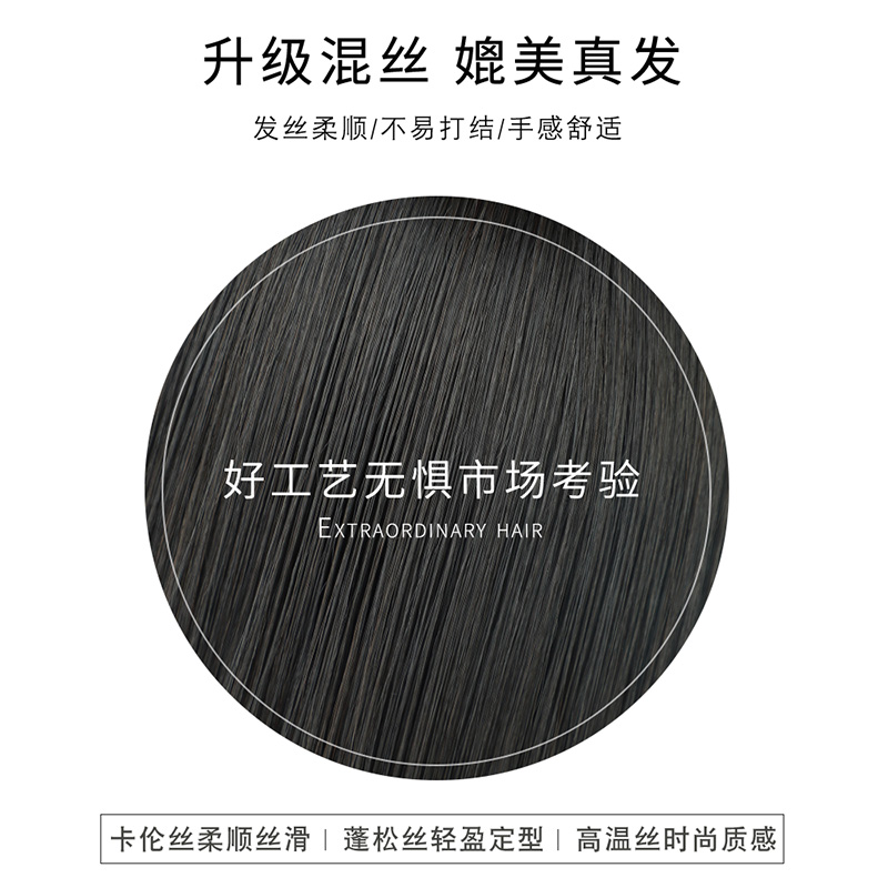 springsunshine旗舰店假发女长发全头套式漫画空气刘海网红锁骨发圆脸发型中长发假发套0