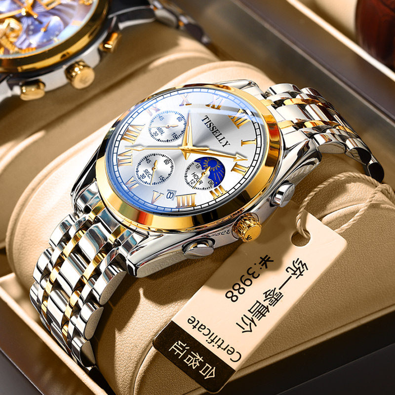 男士2021新款名牌瑞士全自动机械表 tisselly蒂西尼国产腕表