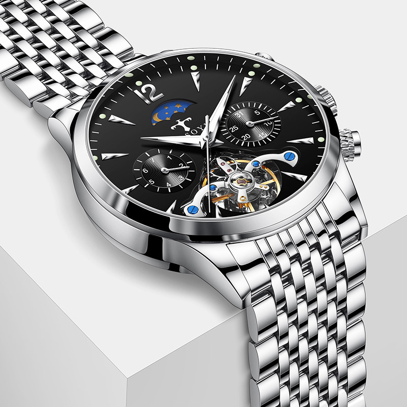 正品牌瑞士男士防水镂空自动机械表 tisselly蒂西尼国产腕表