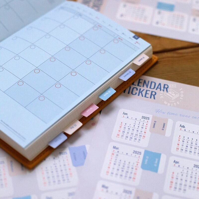 2025-2026防水日历索引贴纸 可粘贴书签索引 手账月历贴,淘宝优惠券,粉丝福利购,淘宝优惠卷