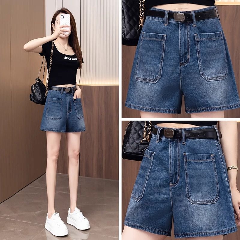 工装牛仔短裤女夏季薄款2025新款设计感高腰外穿宽松a字阔腿热裤,淘宝优惠券,粉丝福利购,淘宝优惠卷
