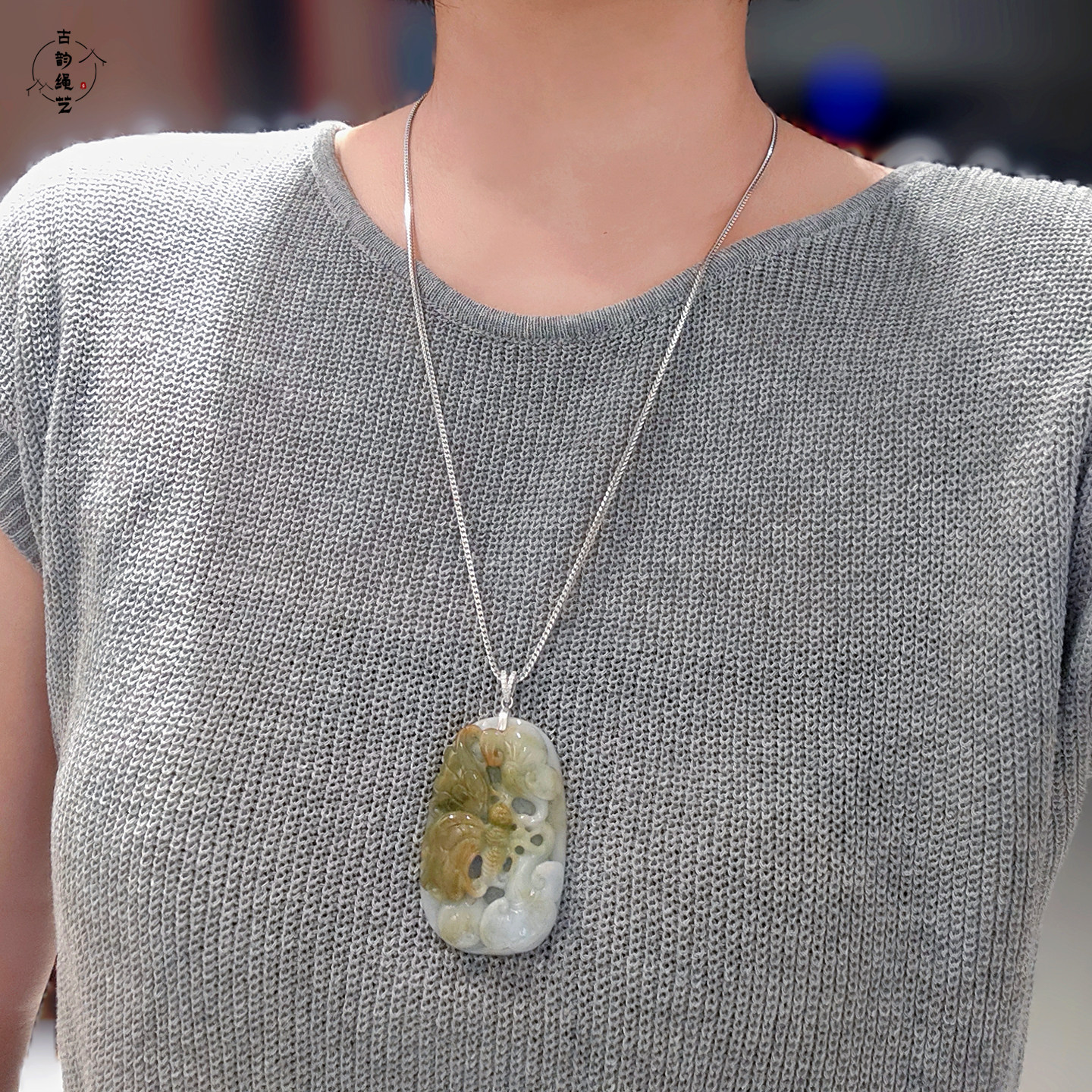 高级纯银狐尾项链万能扣链子翡翠玉坠佛公链礼物毛衣链男女款长链,淘宝优惠券,粉丝福利购,淘宝优惠卷