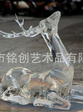 铂晶透明树脂轻奢透明摆件酒店玄关客厅现代艺术工艺品抽象创意
