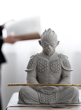 鱼缸造景装饰水泥大号齐天大圣中式水族孙悟空实心人物沉水摆件