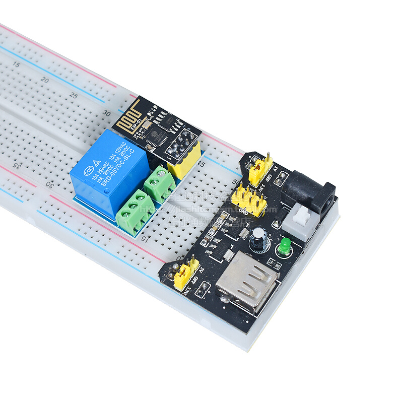 ESP8266智能开关学习套装 智能插座+ESP01S 面包板MB-102 烧录器 - 图0