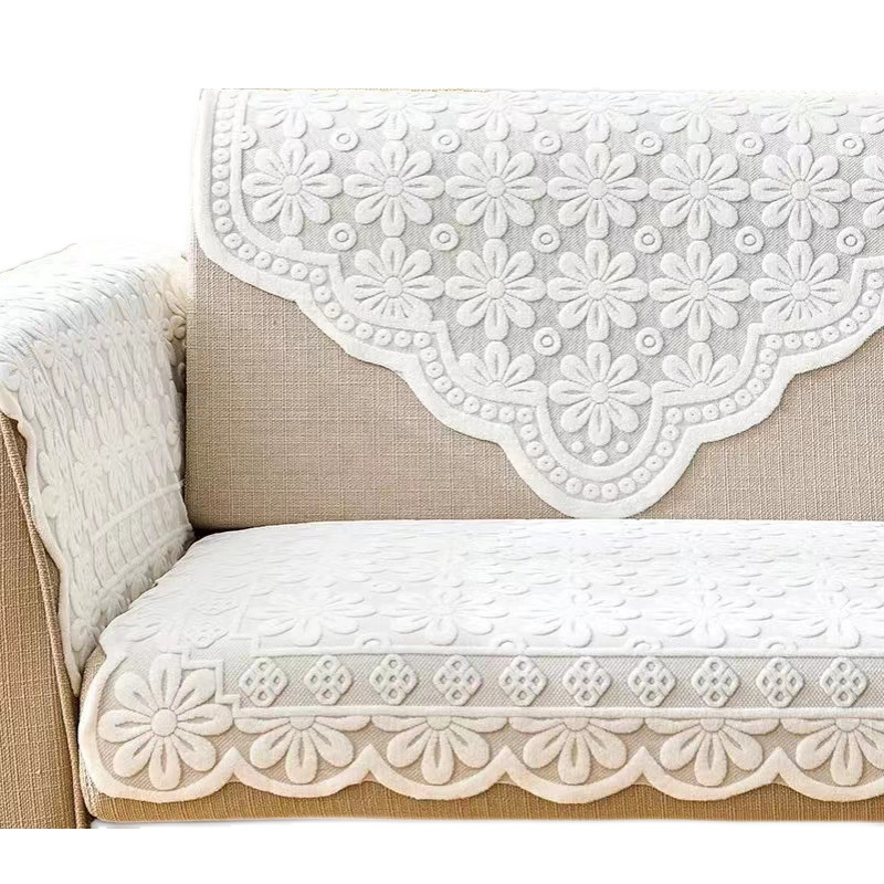 沙发扶手盖巾复古沙发毯盖布北欧布料三角巾布艺沙发套罩搭巾蕾丝