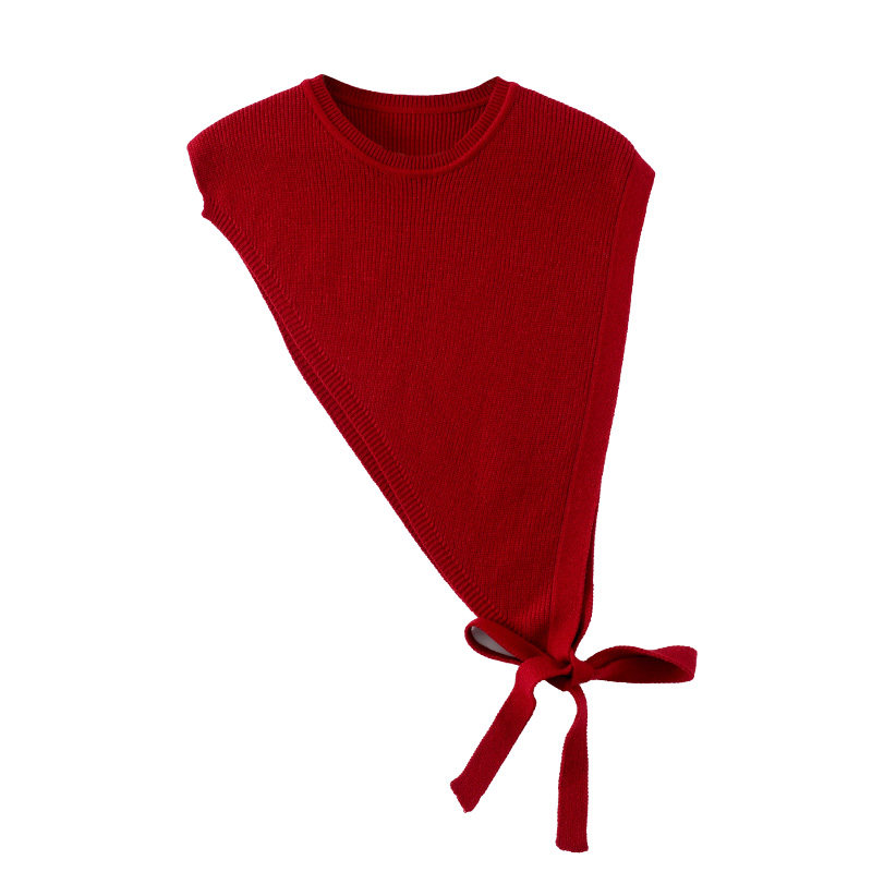 安可拉红设计感开叉针织披肩女秋冬新款三角斜边马甲叠穿洋气百搭,淘宝优惠券,粉丝福利购,淘宝优惠卷