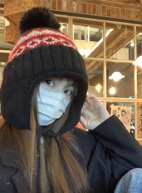 费尔岛可爱保暖护耳雷锋帽女秋冬