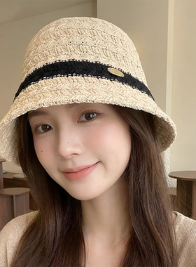 镂空针织渔夫帽女夏防晒显脸小