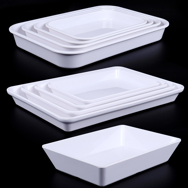 密胺盘子凉菜店展示盘商用卤菜熟食展示柜鸭脖托盘白色长方形盒子,淘宝优惠券,粉丝福利购,淘宝优惠卷