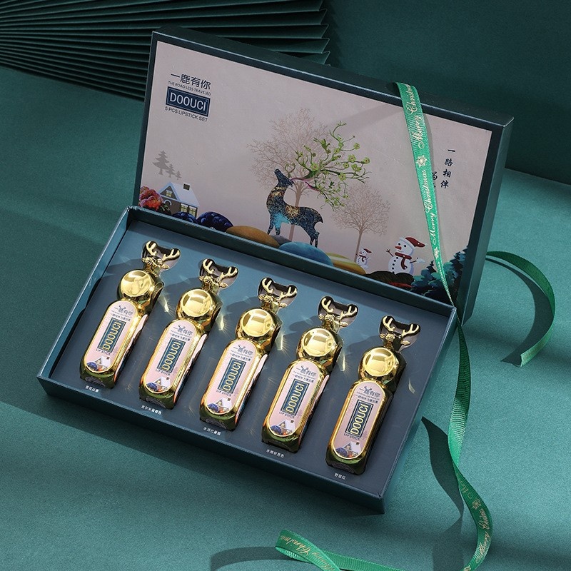 口红套装一鹿有你情人节创意国风滋润易上色雕花初学者唇膏礼盒装 - 图2