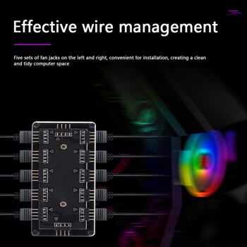 12V 4Pin RGB Fan HUB 1 ຫາ 10 Ports Splitter PC LED ຄອມພິວເຕີ