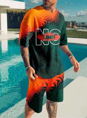 2021 summer men's short-sleeved 3D nd printing T-shi