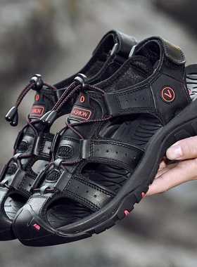 2022 Genuine Leather Men sandals Summer New Large Size Men S