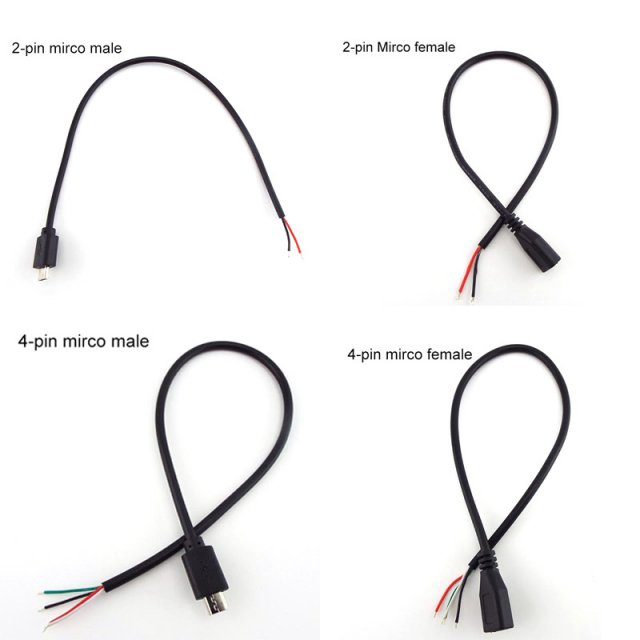 Micro USB 2.0 A Female Male Jack Charging Connector Cable 4 - 图0