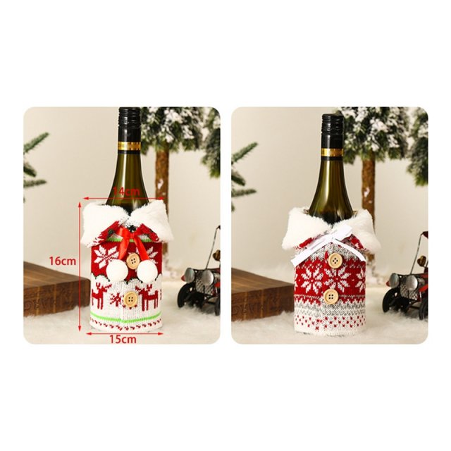Christmas Wine Bottle Cover Merry Christmas Decorations For