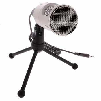 .5mm Desktop Microphone Condenser Mic with Stand for PC Com