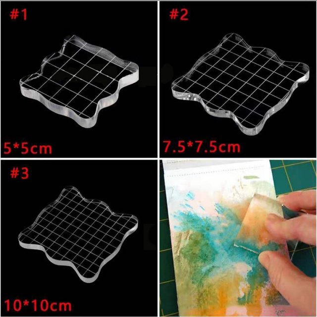 7Pcs Stamp Blocks Acrylic Clear Stamping Blocks Tos with G-图2