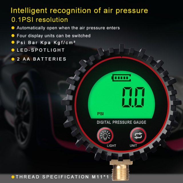 200 Psi Digital Air Tire Pressure Gauge High Pressure Thread-图1