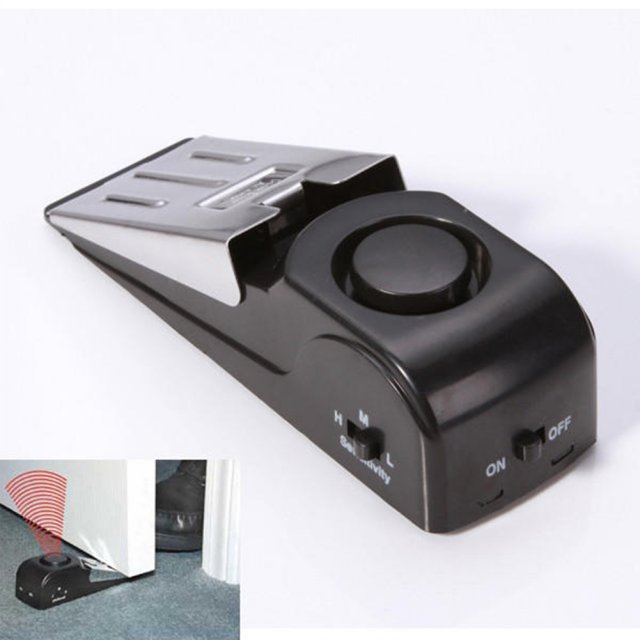 125DB Wireless Door Stop Alarm Stainless Steel Wedge-shaped - 图0