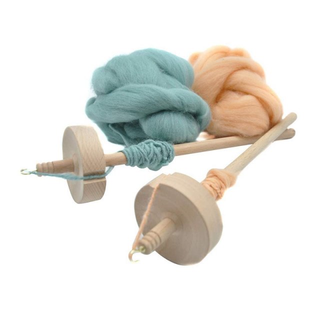 2Pcs Drop Spindle for Spinning Wool Yarn Spin Top Whorl Drop - 图1
