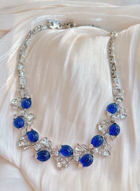 中古款式蓝色果冻琉璃项链