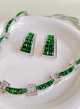 中古小众设计翠绿气质轻奢项链