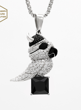 ACE宝石吊坠项链嘻哈ins