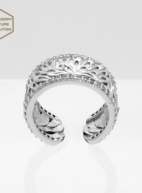 埃斯意羽毛翅膀开口戒指男女