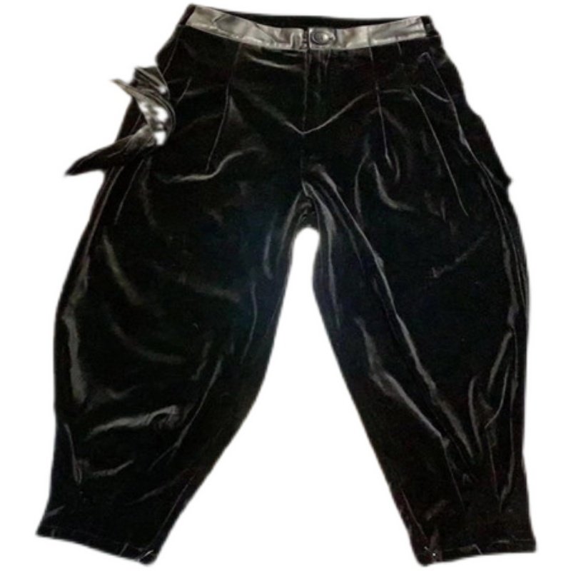 2025年冬季金丝绒小脚哈伦裤女秋冬新款高腰显瘦韩版黑色女款裤子,淘宝优惠券,粉丝福利购,淘宝优惠卷