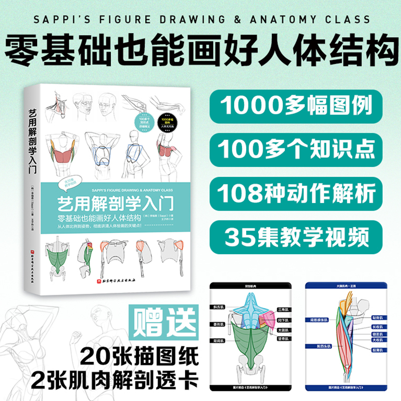 艺用解剖学入门 李瑞恩（韩）著 王子衿主译 零基础也能画好人体结构 专为绘画零基础学习者打造的人体绘画解剖学指南 - 图0