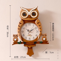 Hanging Clock Living Room Cute Creativity Fashion Watch Children Room Cartoon Hanging Watch Wooden Home Bedroom Clock Log