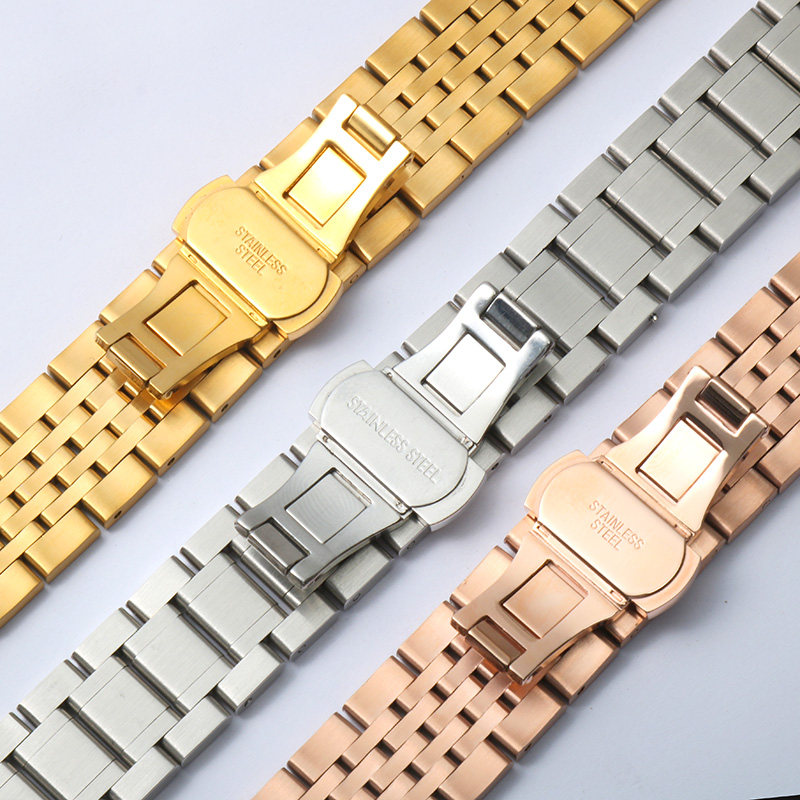 天王原装钢带男女实心不锈钢手表带 万家修表匠配件