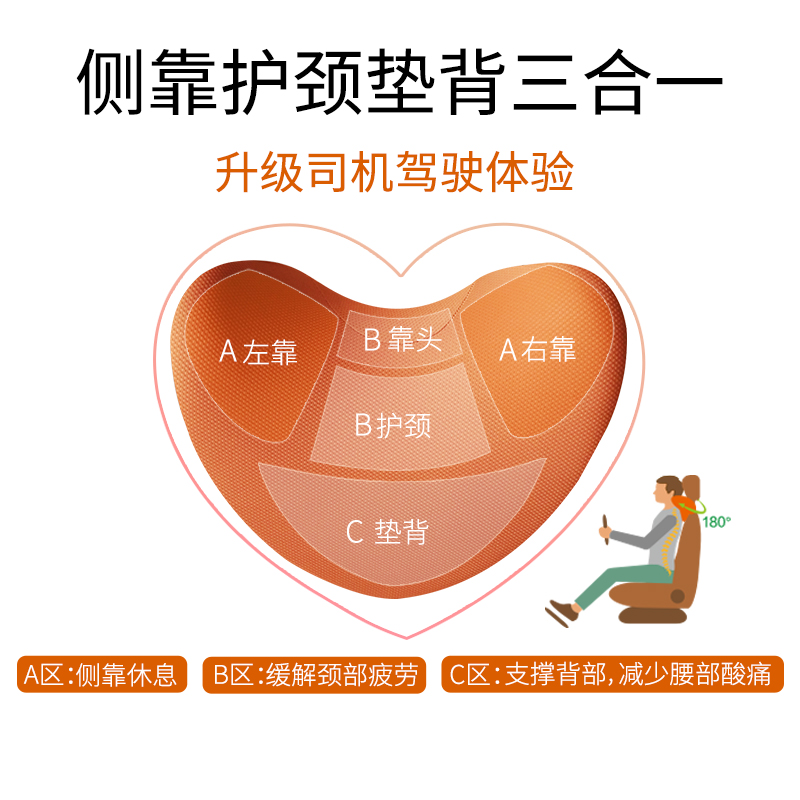 汽车内可爱车用头枕护颈枕头座椅用品高档车载颈椎靠枕腰靠套装