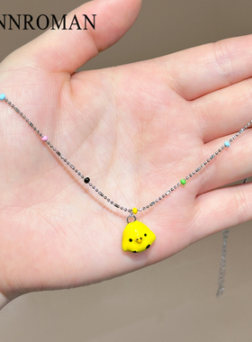 萌趣小黄鸡吊坠项链锁骨链送礼物