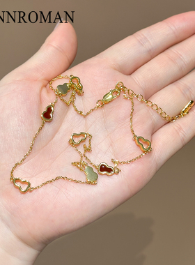 旺财旺好运红色项链轻奢颈链