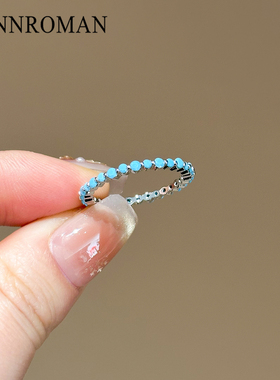 LYNNROMAN蓝松石小众叠戴女戒