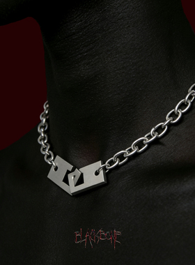 黑骨316L钛钢互锁扣反派先锋项链